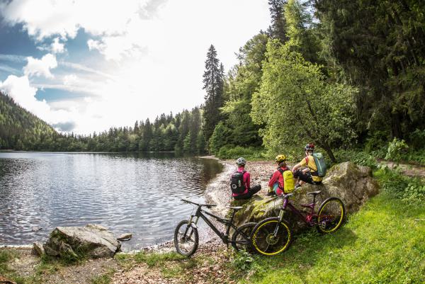 Mountainbiker am Mathisleweiher